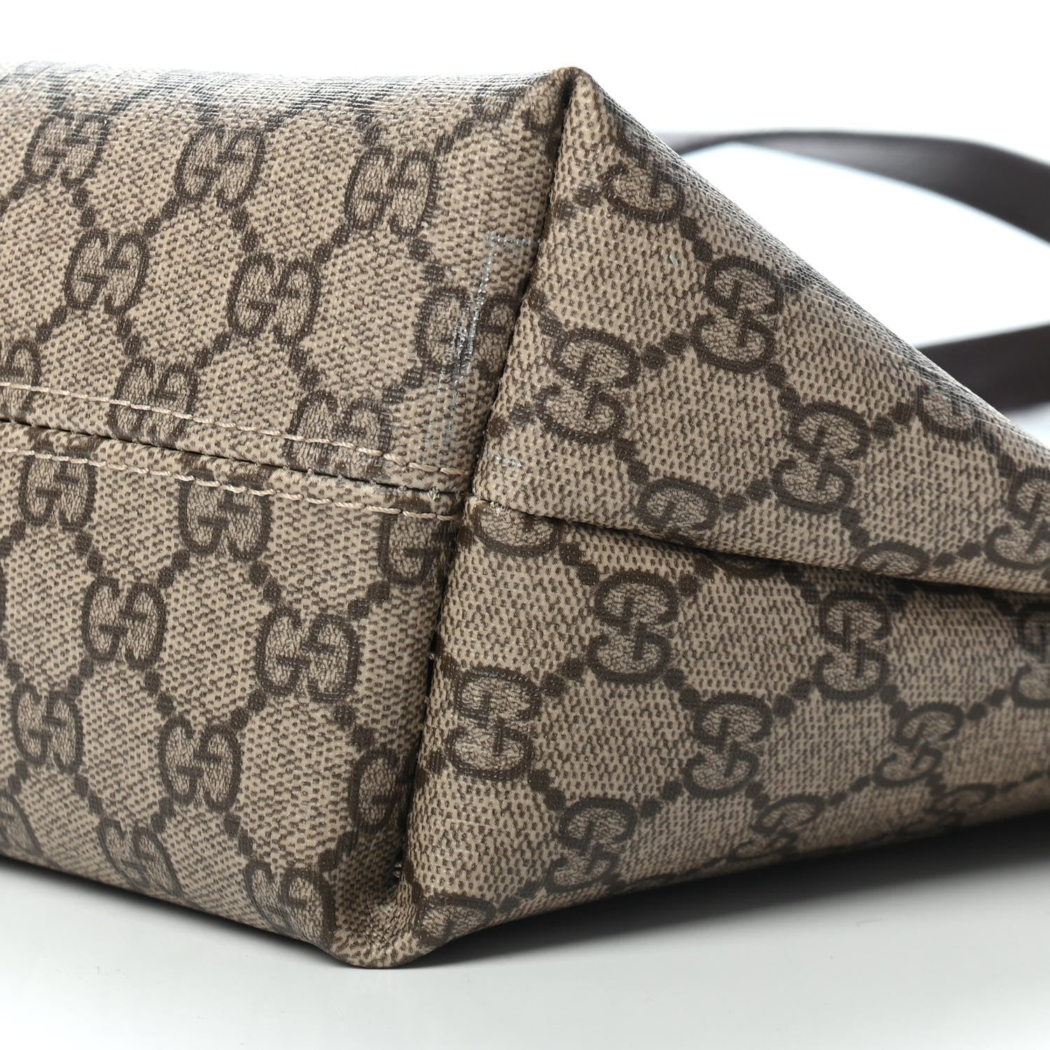 Gucci GG Supreme Monogram Medium Zippered Shopping Tote Dark Brown 9 of 11