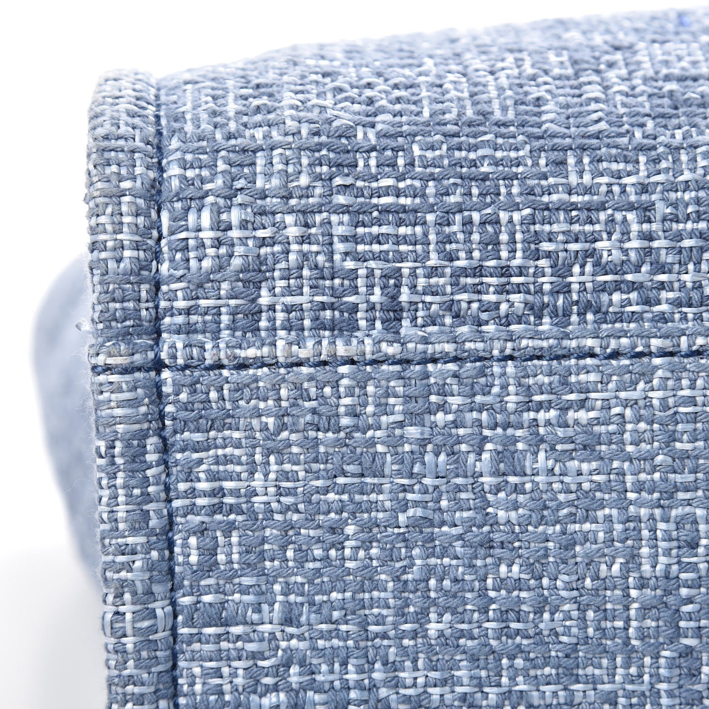 Woven Straw Raffia Small Deauville Tote Blue