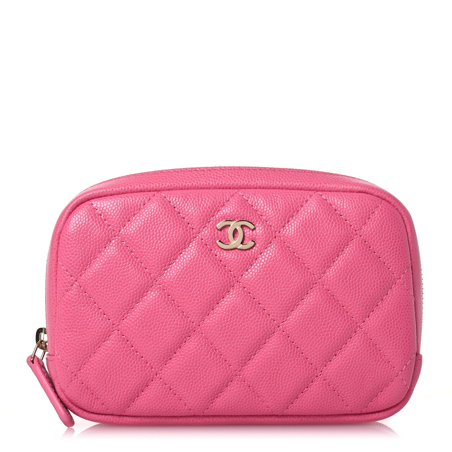 Chanel Caviar Quilted Small Curvy Pouch Cosmetic Case Pink 1 of 9