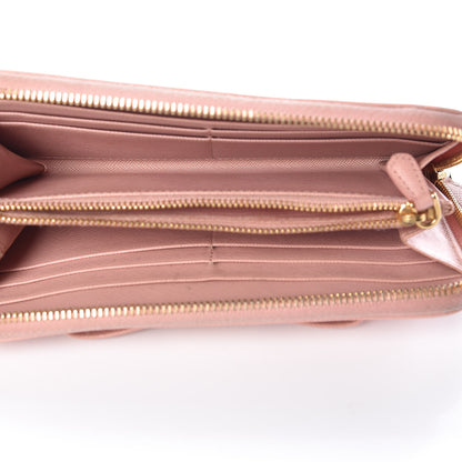 Prada Saffiano Fiocco Bow Zip Around Wallet Orchidea 5 of 24