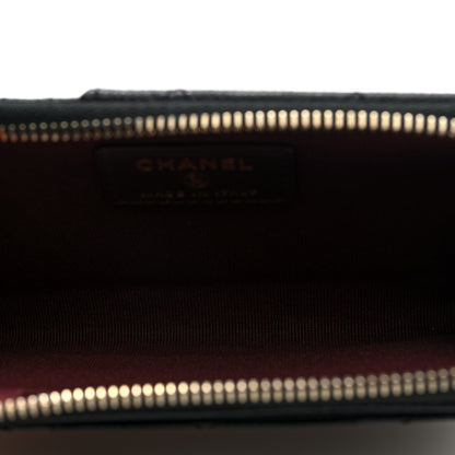 Chanel Caviar Quilted CC Zip Around Card Holder Black 5 of 8
