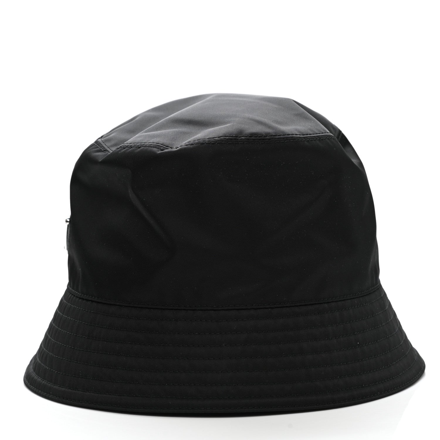 Prada Re-Nylon Metal Triangle Logo Womens Bucket Hat M Black 4 of 9