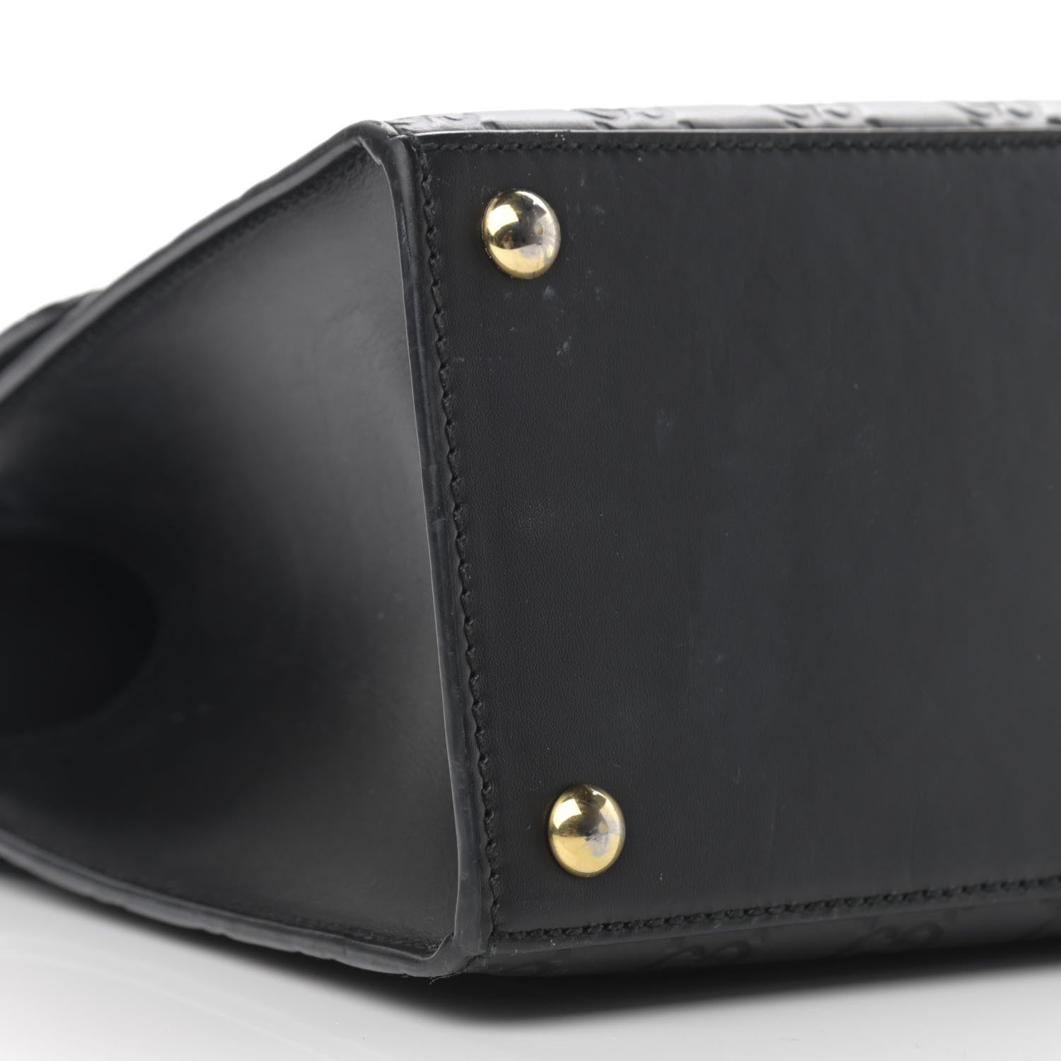 Gucci Guccissima Signature Small Padlock Top Handle Bag Black 9 of 16
