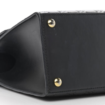 Gucci Guccissima Signature Small Padlock Top Handle Bag Black 9 of 16