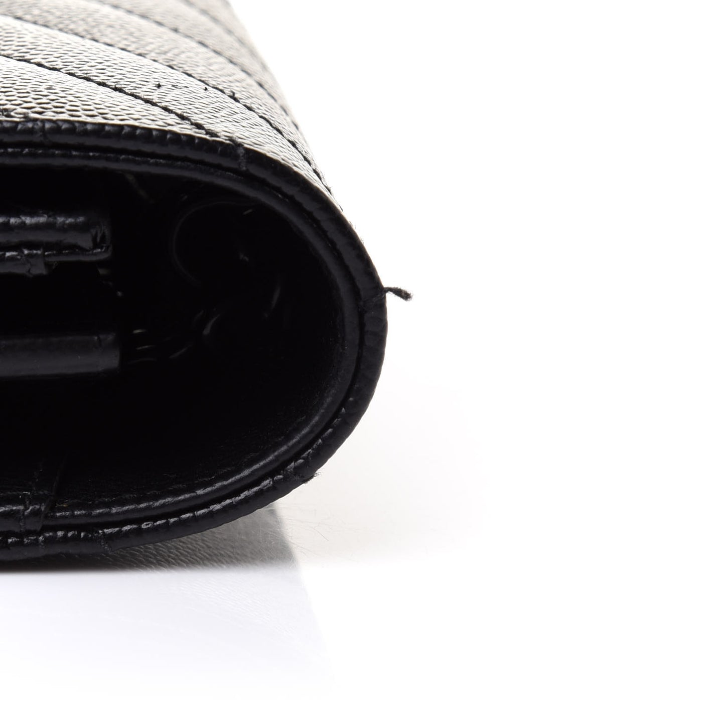 Grain De Poudre Matelasse Chevron Monogram Chain Wallet Black