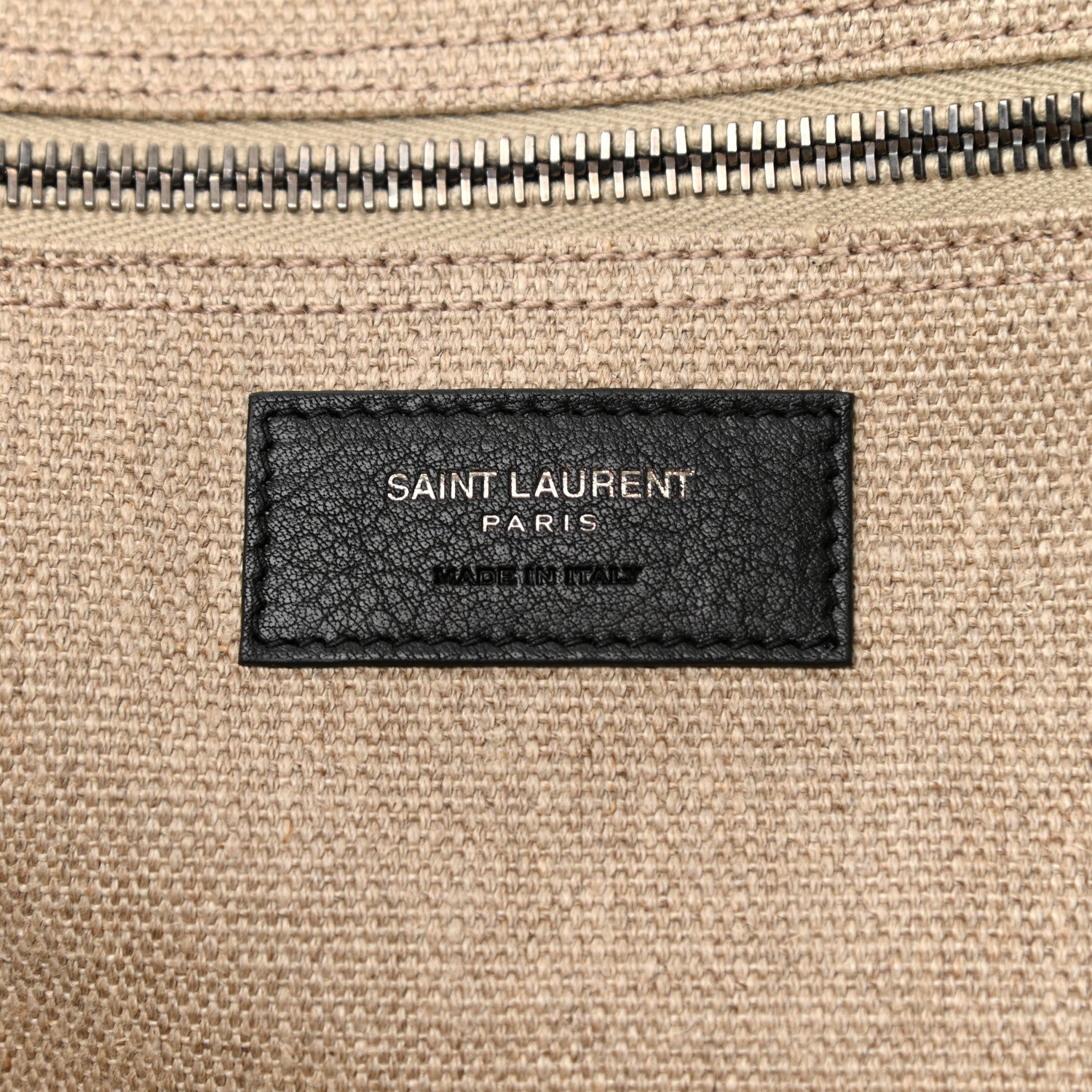 Saint Laurent Linen Calfskin Rive Gauche Tote Optic White 5 of 9