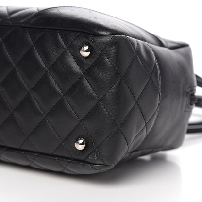 Chanel Calfskin Quilted Large Cambon Bowler Black 11 of 12