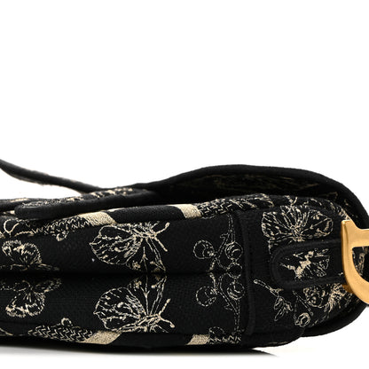 Christian Dior Canvas Embroidered Butterfly Print Saddle Bag Black 10 of 10