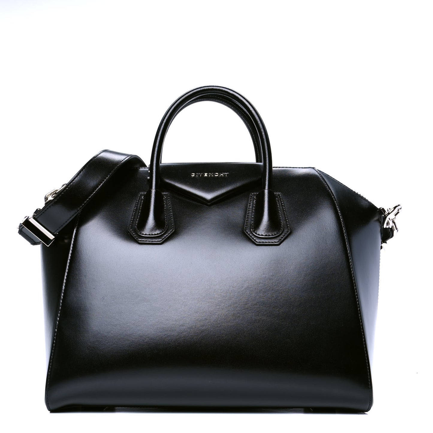 Shiny Lord Calfskin Medium Antigona Black