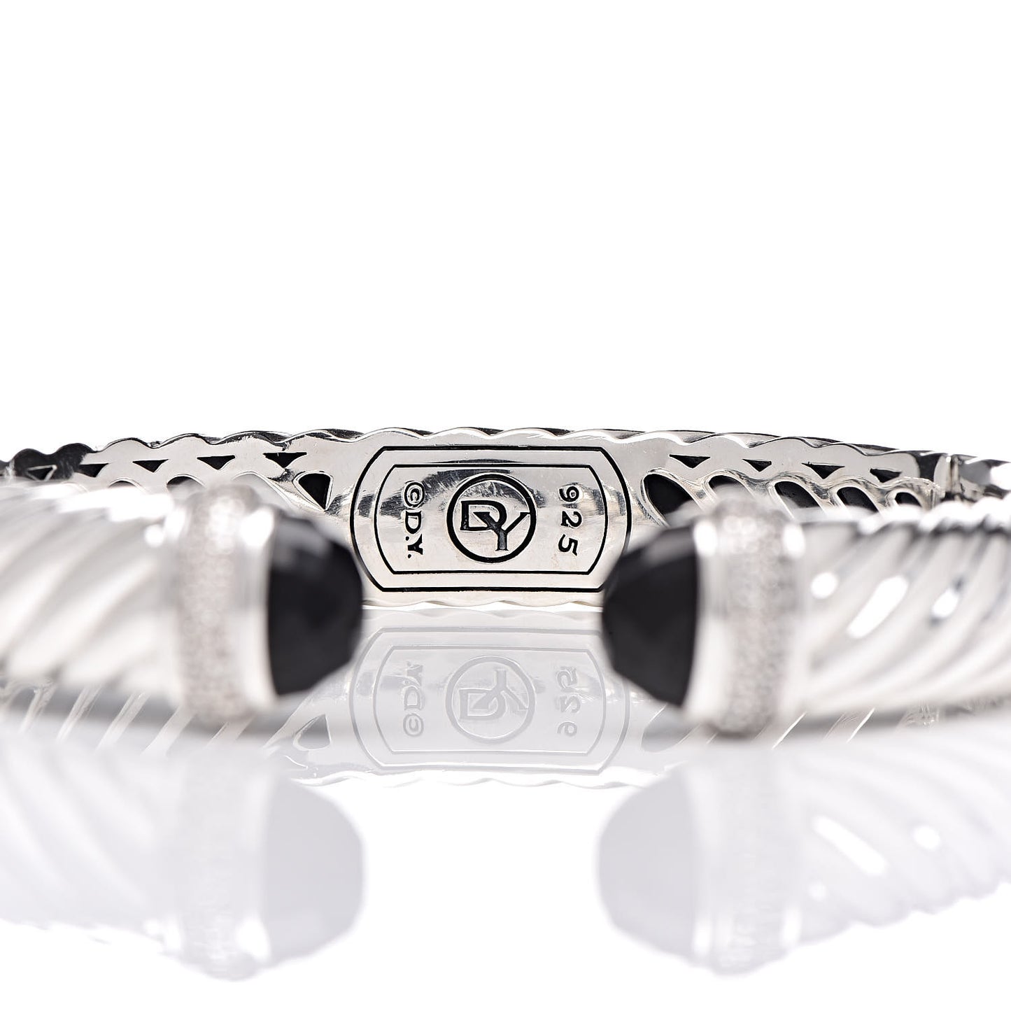 Sterling Silver Diamond Black Onyx 10mm Waverly Bracelet