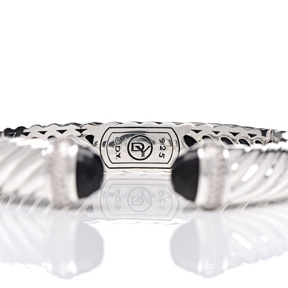 David Yurman Sterling Silver Diamond Black Onyx 10mm Waverly Bracelet 4 of 4
