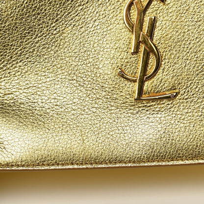 Saint Laurent Metallic Calfskin Monogram Chain Wallet Gold 11 of 22
