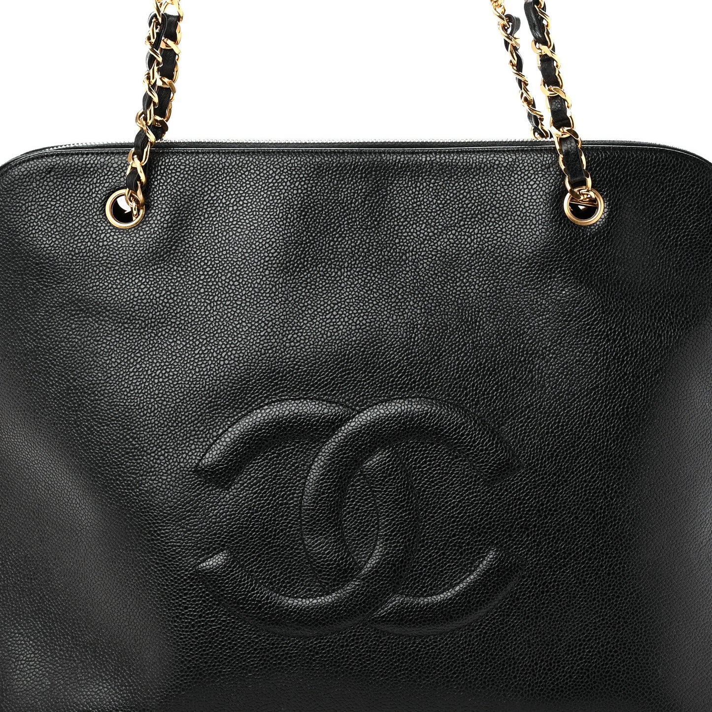 Caviar Large CC Shoulder Bag Black