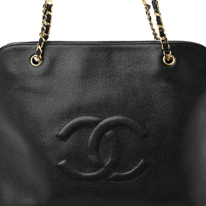 Chanel Caviar Large CC Shoulder Bag Black 8 of 10