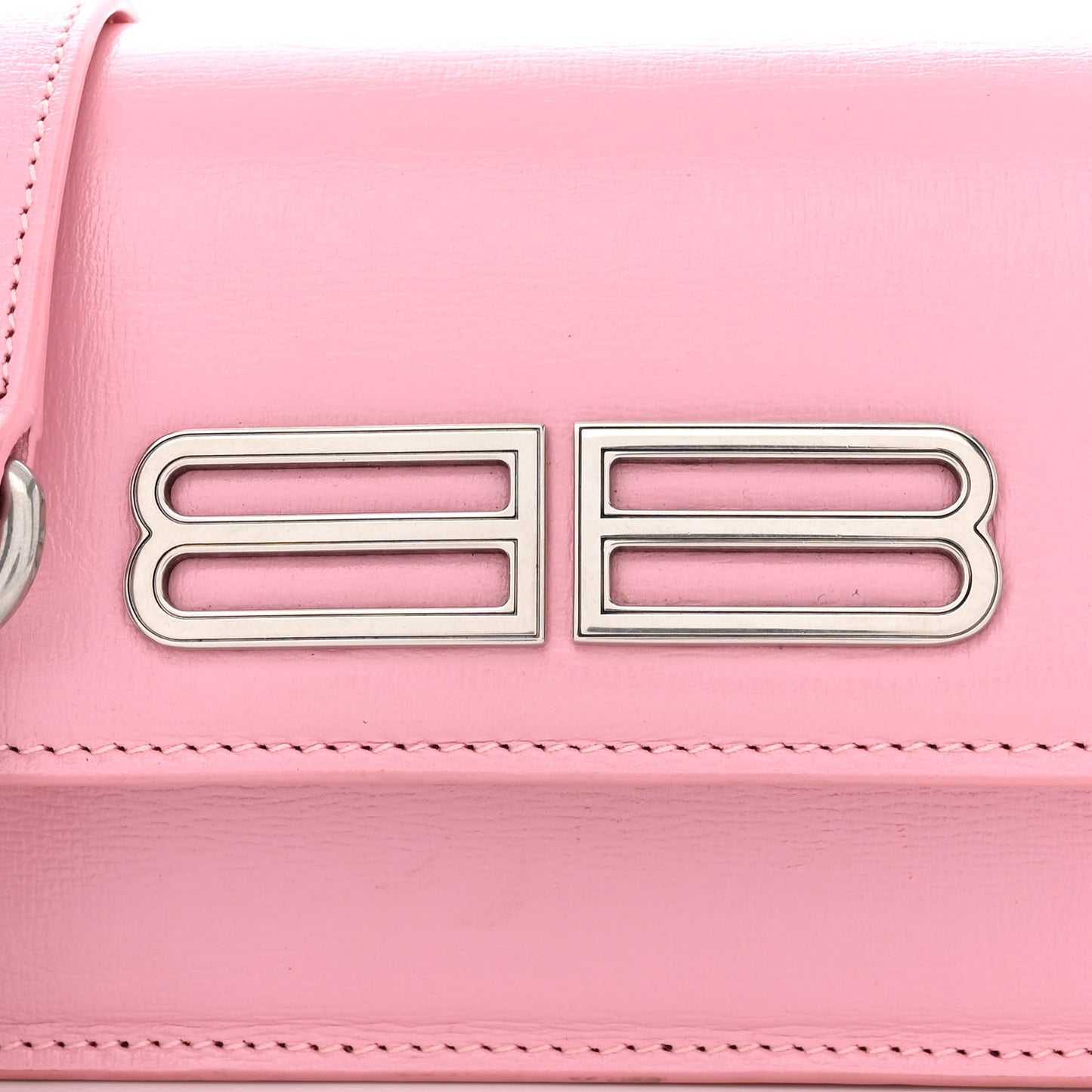 Calfskin Stripe Embossed Gossip Chain Bag XS Candy Pink