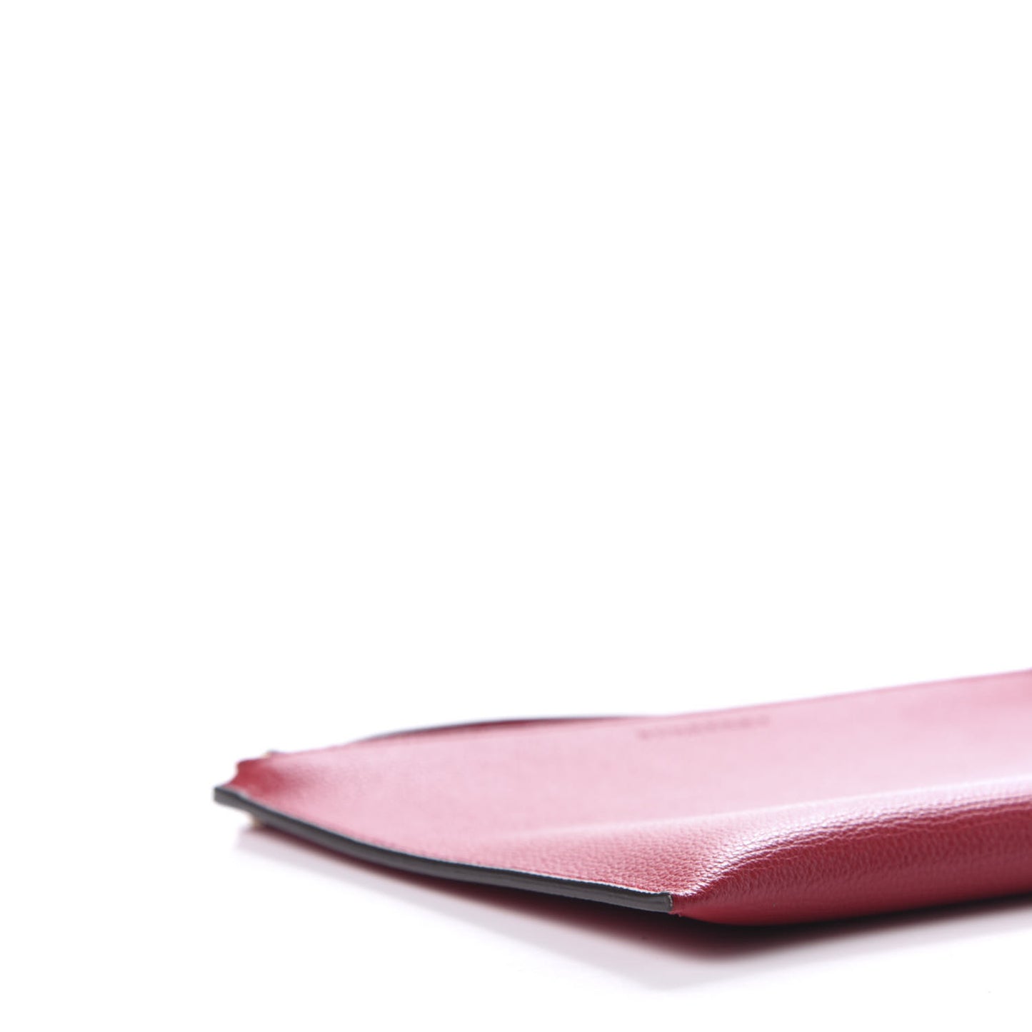 Grainy Calfskin Haymarket Check Zip Pouch Red