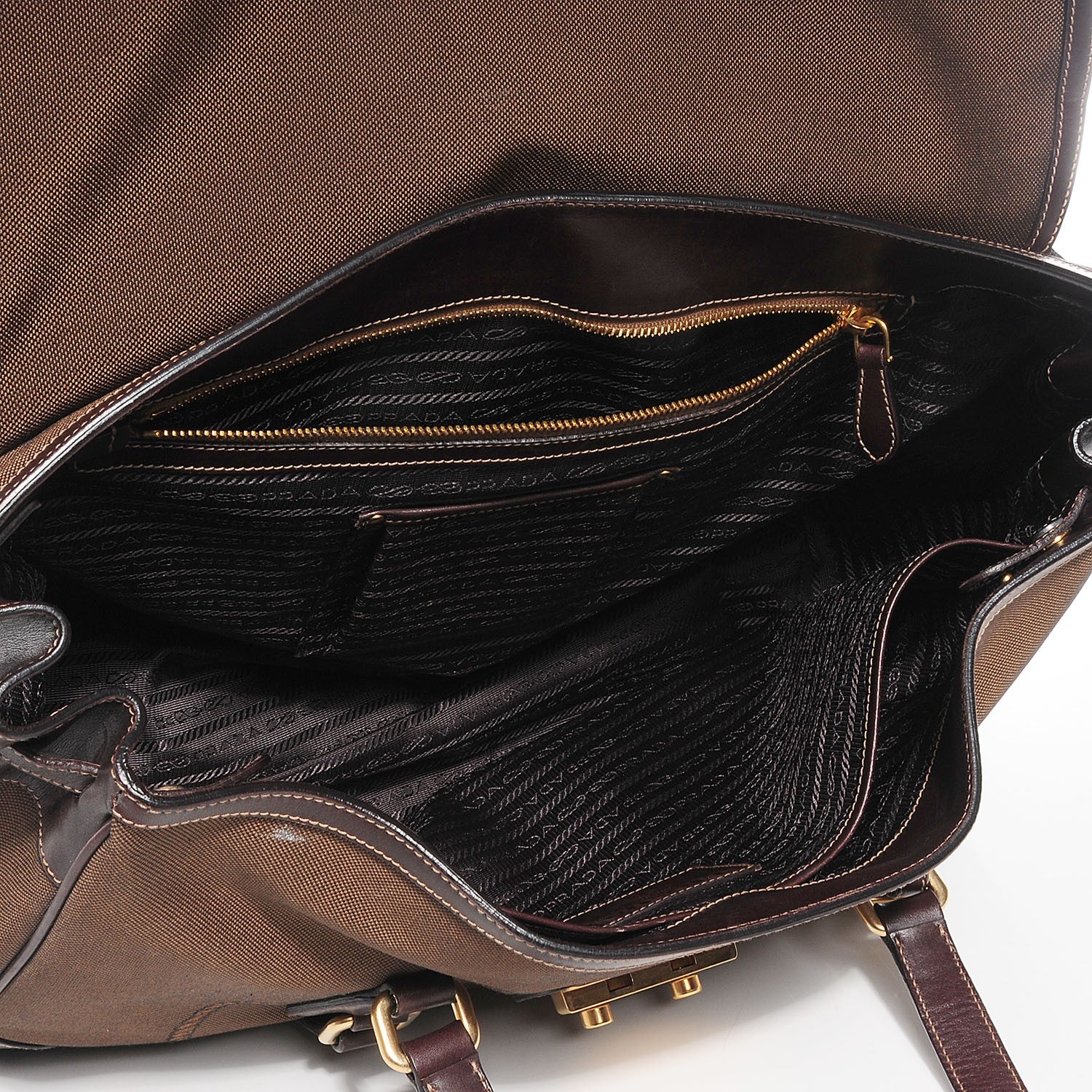 Prada Jacquard Logo Shoulder Bag Bruciato 4 of 11