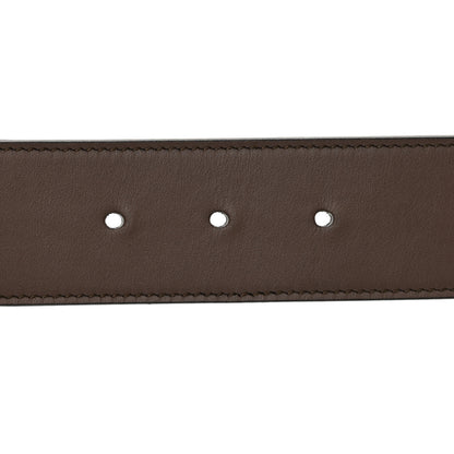 Gucci GG Supreme Monogram Matte Plutone Calfskin Double G 30mm Belt 85 34 Beige Ebony Black 3 of 6