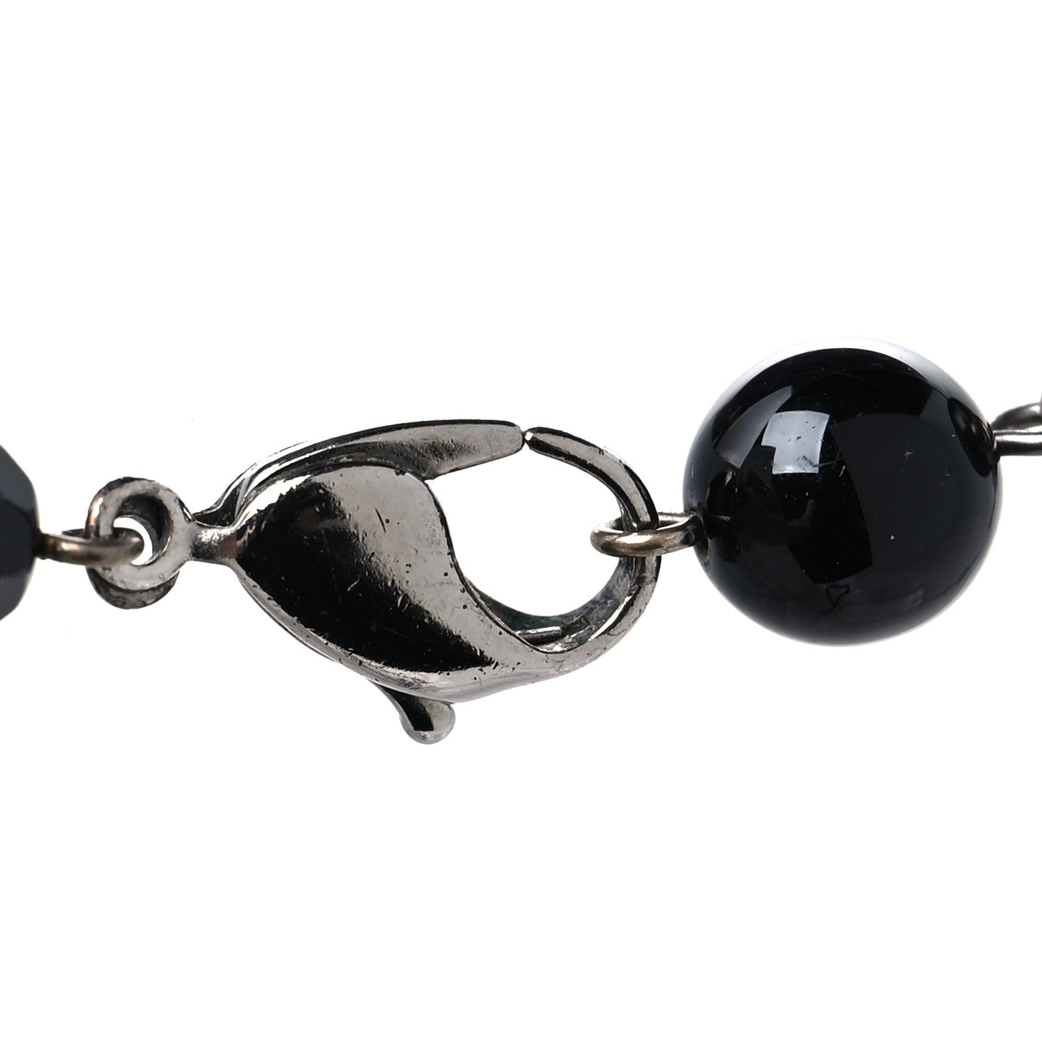 Chanel Ruthenium Pearl Beaded CC Long Necklace Black 4 of 4