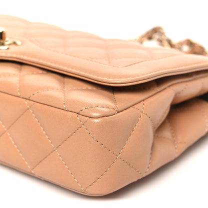 Chanel Lambskin Quilted Small Flap Bag Dark Beige 10 of 10