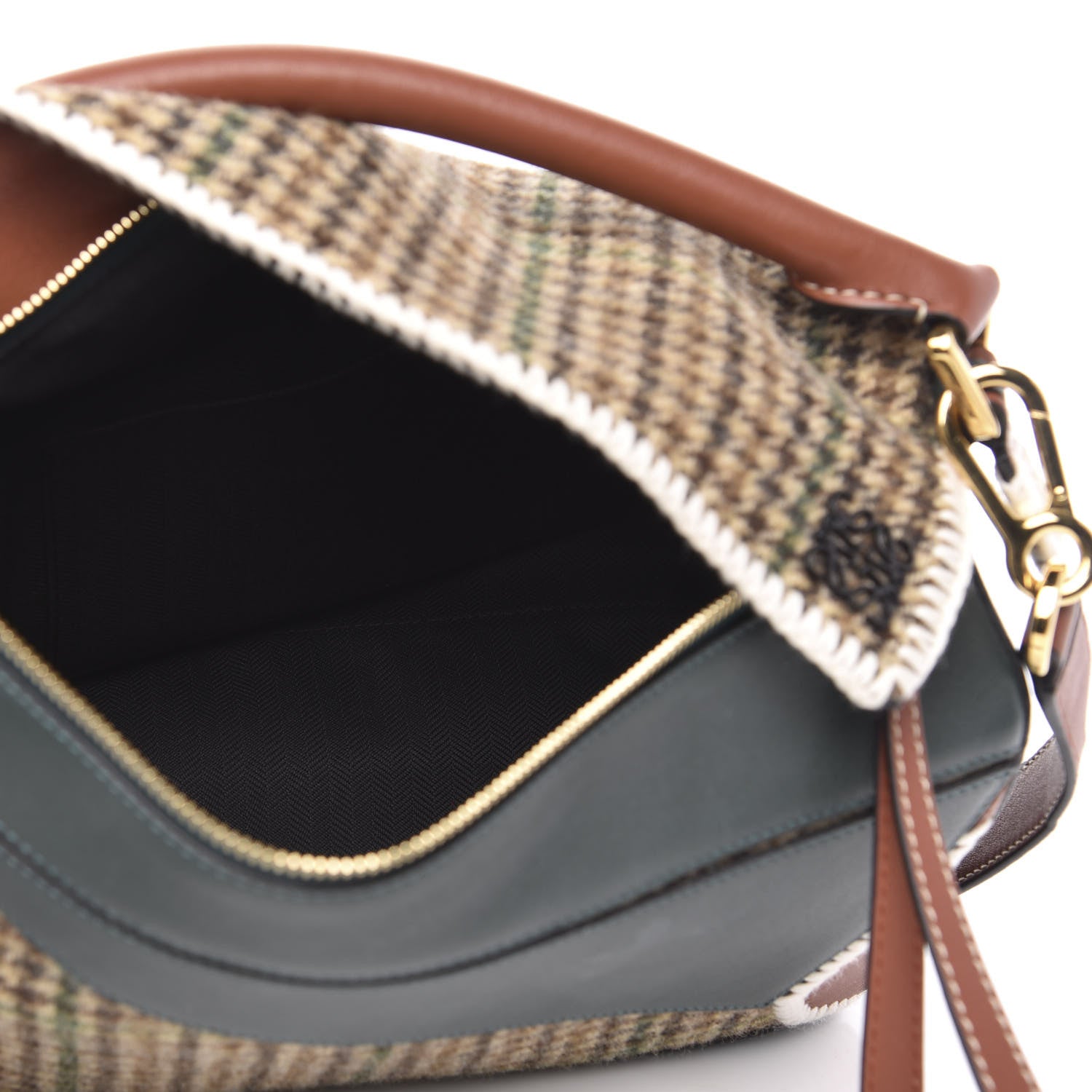 Loewe Tweed Calfskin Medium Puzzle Bag Emerald 5 of 11