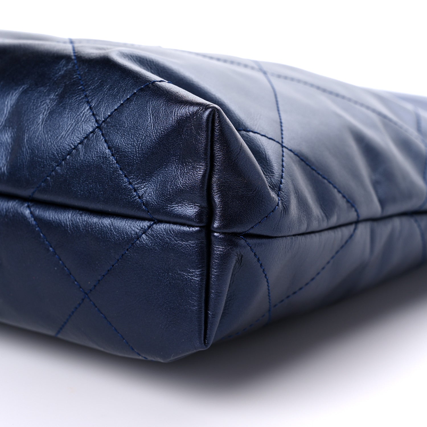 Chanel Metallic Calfskin Quilted Small Chanel 22 Navy Blue 10 of 11