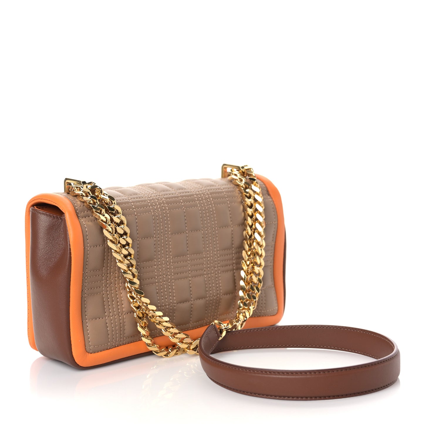 Lambskin Quilted Small Lola Bag Brown