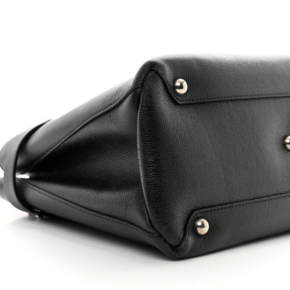Burberry Derby Calfskin House Check Medium Banner Tote Black 10 of 13
