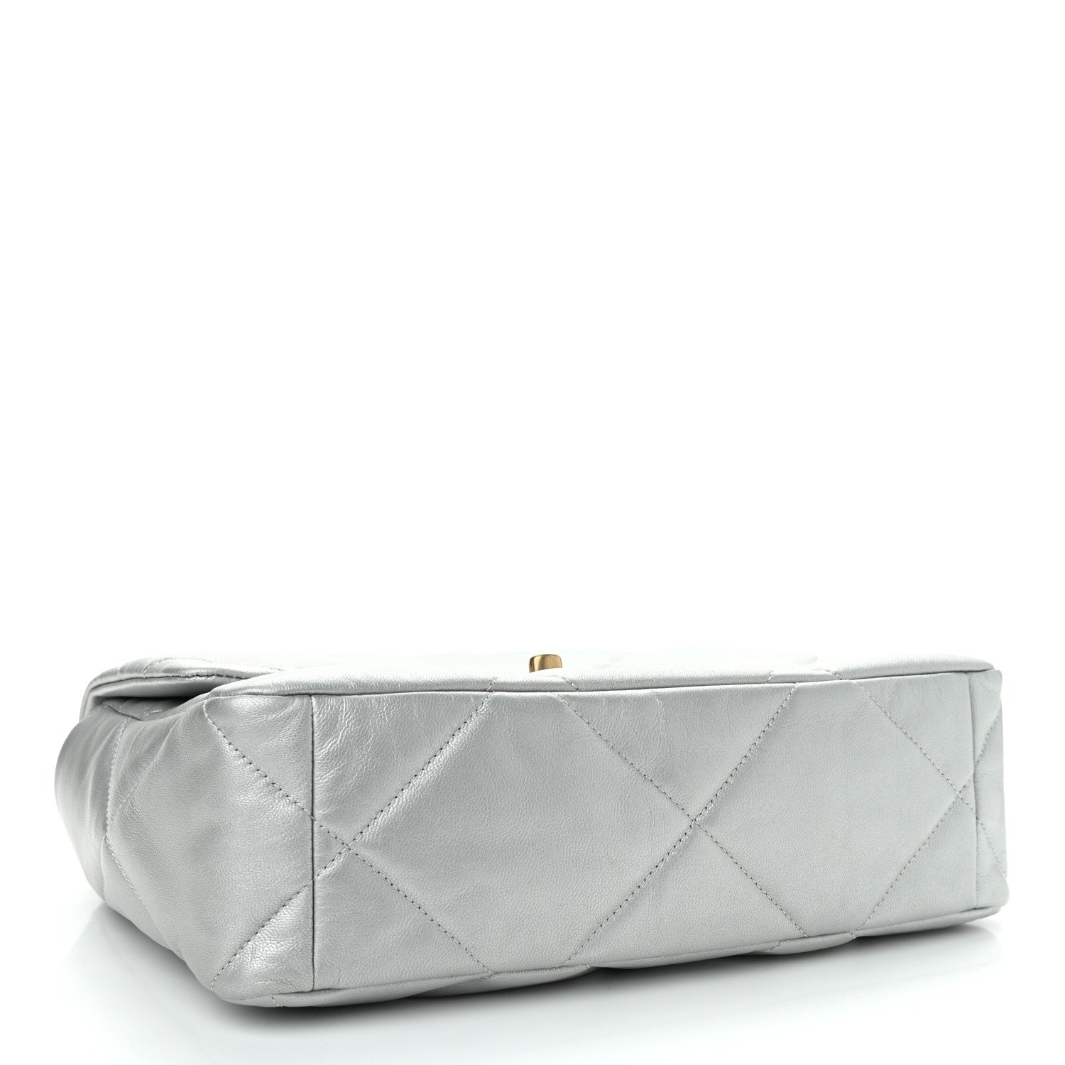 Chanel Metallic Goatskin Quilted Large Chanel 19 Flap Silver 4 of 11
