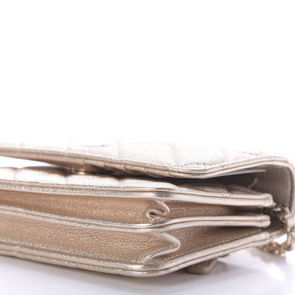 Chanel Metallic Lambskin Quilted Mini Wallet On Chain WOC Gold 8 of 10