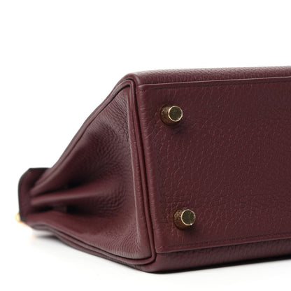 Hermes Togo Kelly Retourne 25 Bordeaux 6 of 11