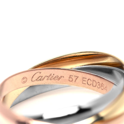 Cartier 18K Pink Yellow White Gold Small Trinity Ring 57 8 7 of 10