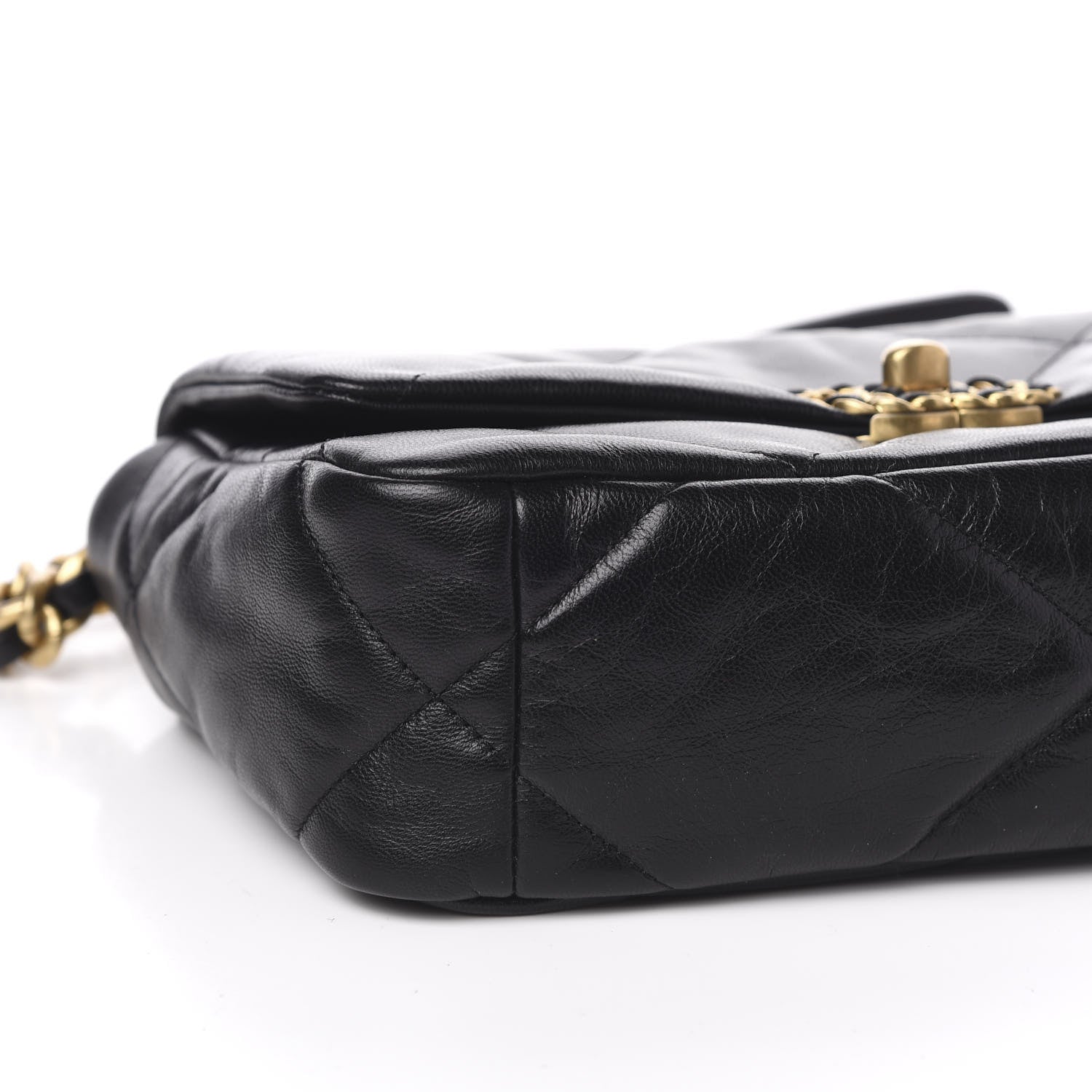 Chanel Goatskin Quilted Medium 19 Flap Black 8 of 11