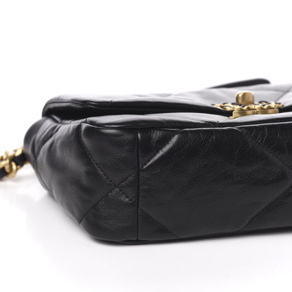 Chanel Goatskin Quilted Medium 19 Flap Black 8 of 11