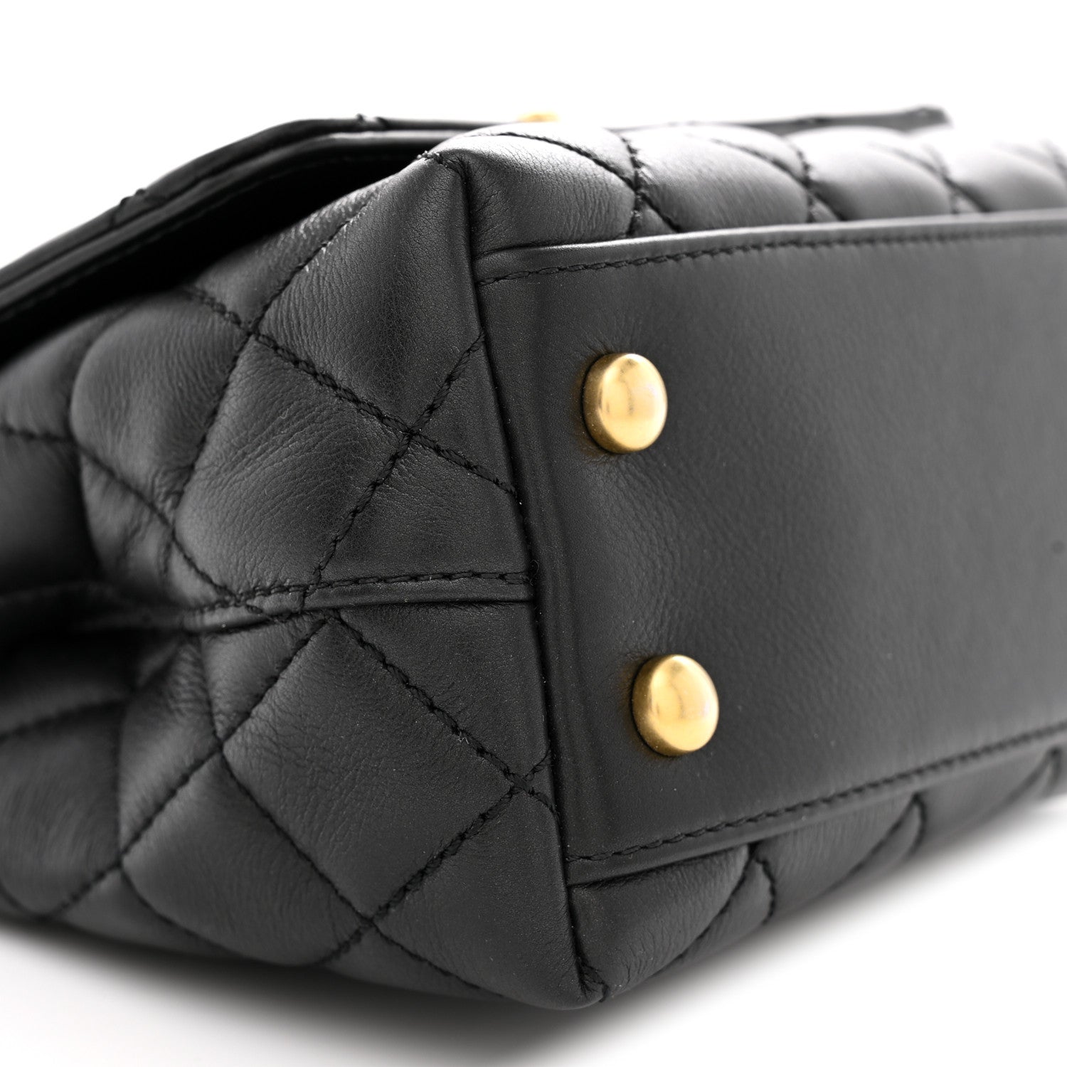 Chanel Calfskin Crystal Quilted Extra Mini Coco Handle Flap Black 9 of 11