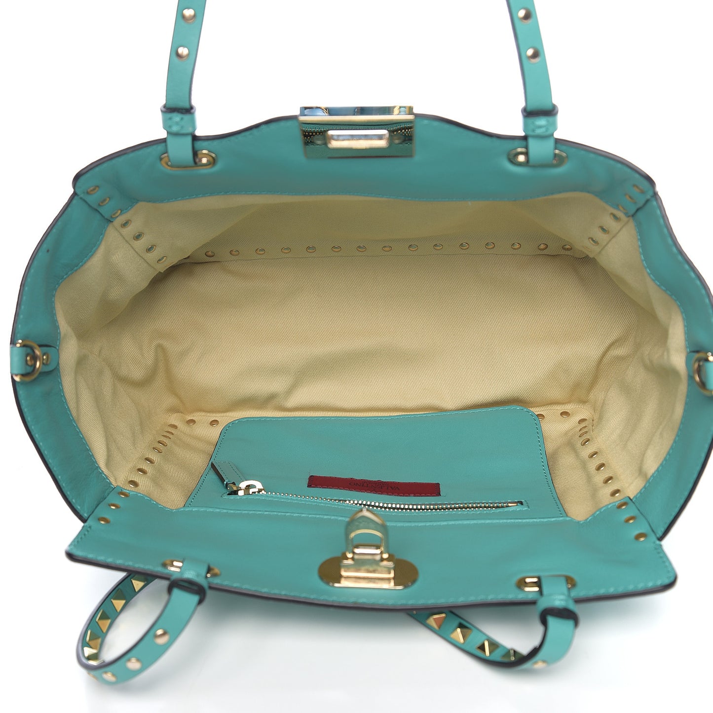 Vitello Small Rockstud Tote Colibri