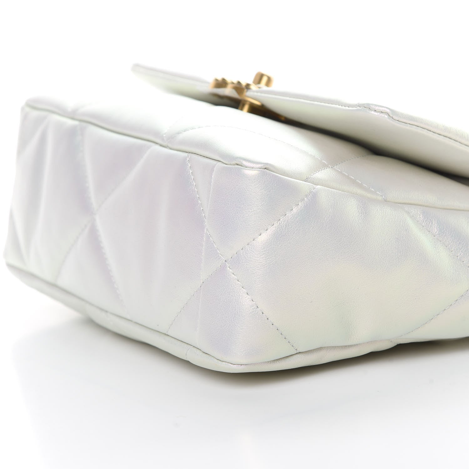 Chanel Iridescent Calfskin Quilted Medium Chanel 19 Flap White 10 of 10
