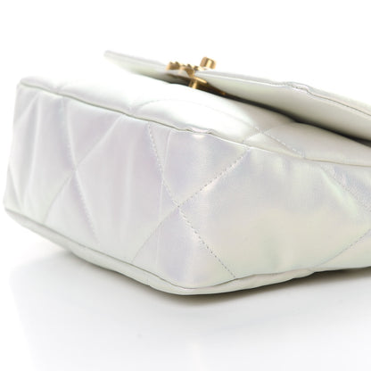 Chanel Iridescent Calfskin Quilted Medium Chanel 19 Flap White 10 of 10