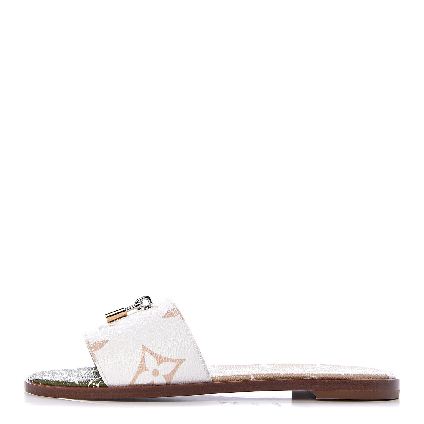 Monogram Giant Lock It Flat Mule 38 Kaki