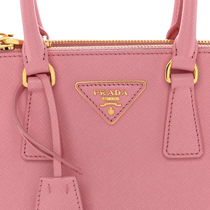Prada Saffiano Lux Micro Galleria Double Zip Tote Petalo 6 of 8