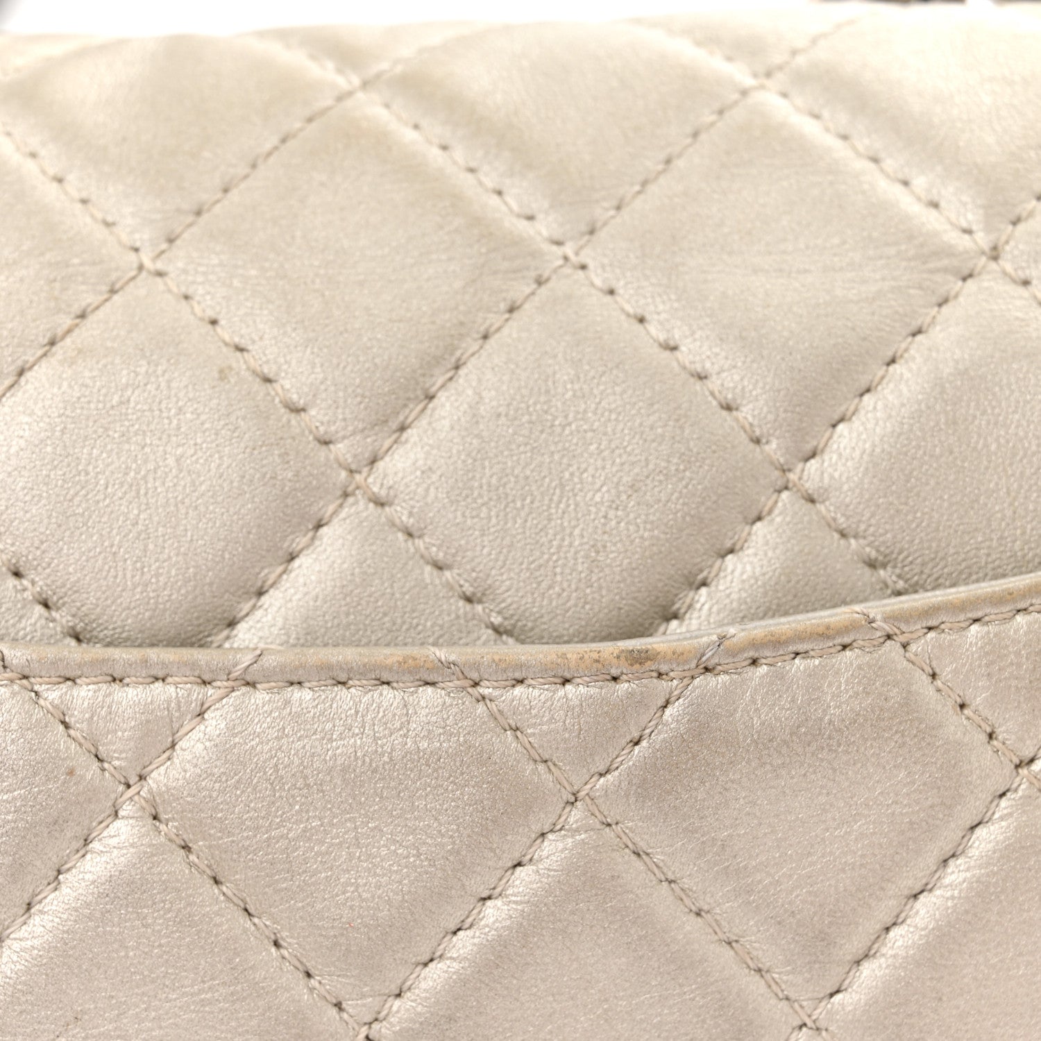 Chanel Metallic Lambskin Quilted Maxi Single Flap Silver 13 of 14