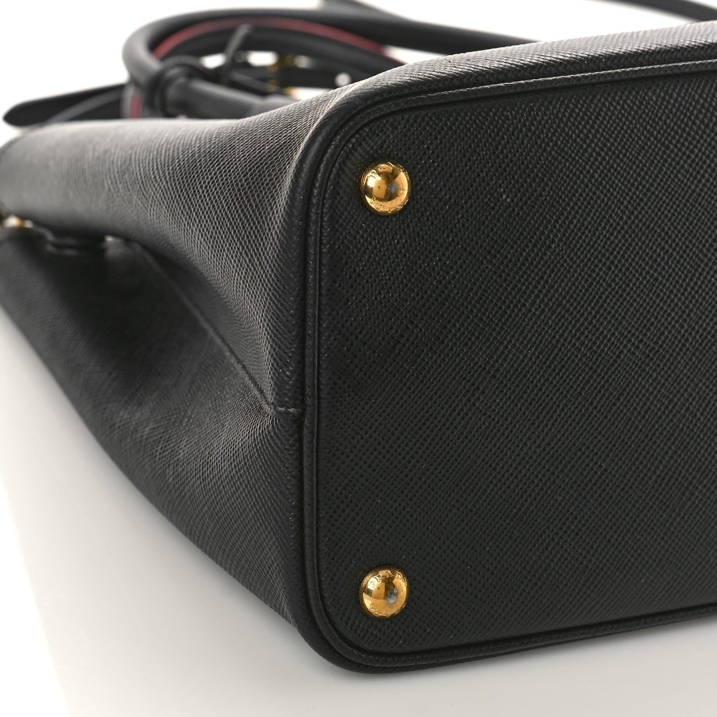 Saffiano Cuir Medium Double Bag Black Fuoco