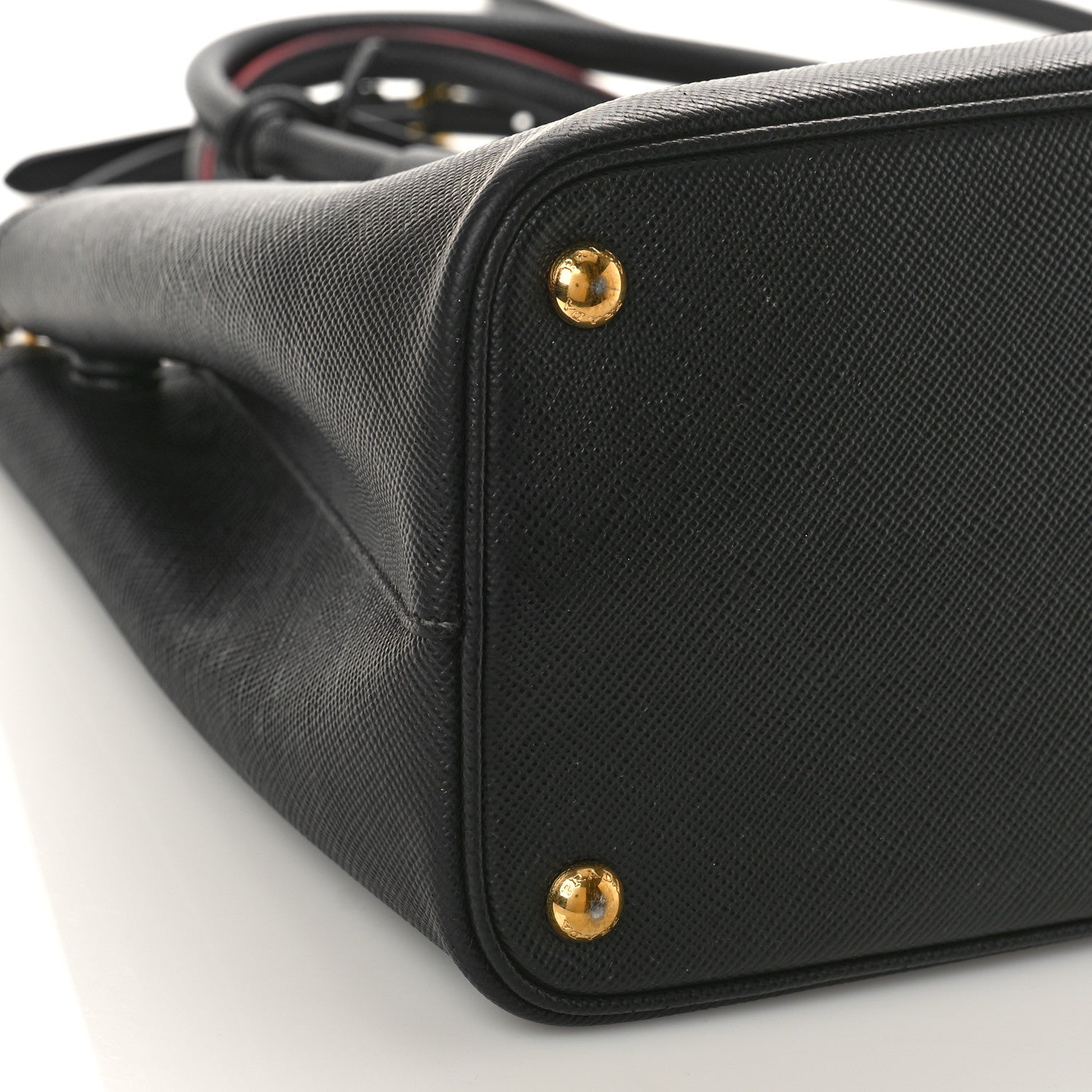 Prada Saffiano Cuir Medium Double Bag Black Fuoco 7 of 9