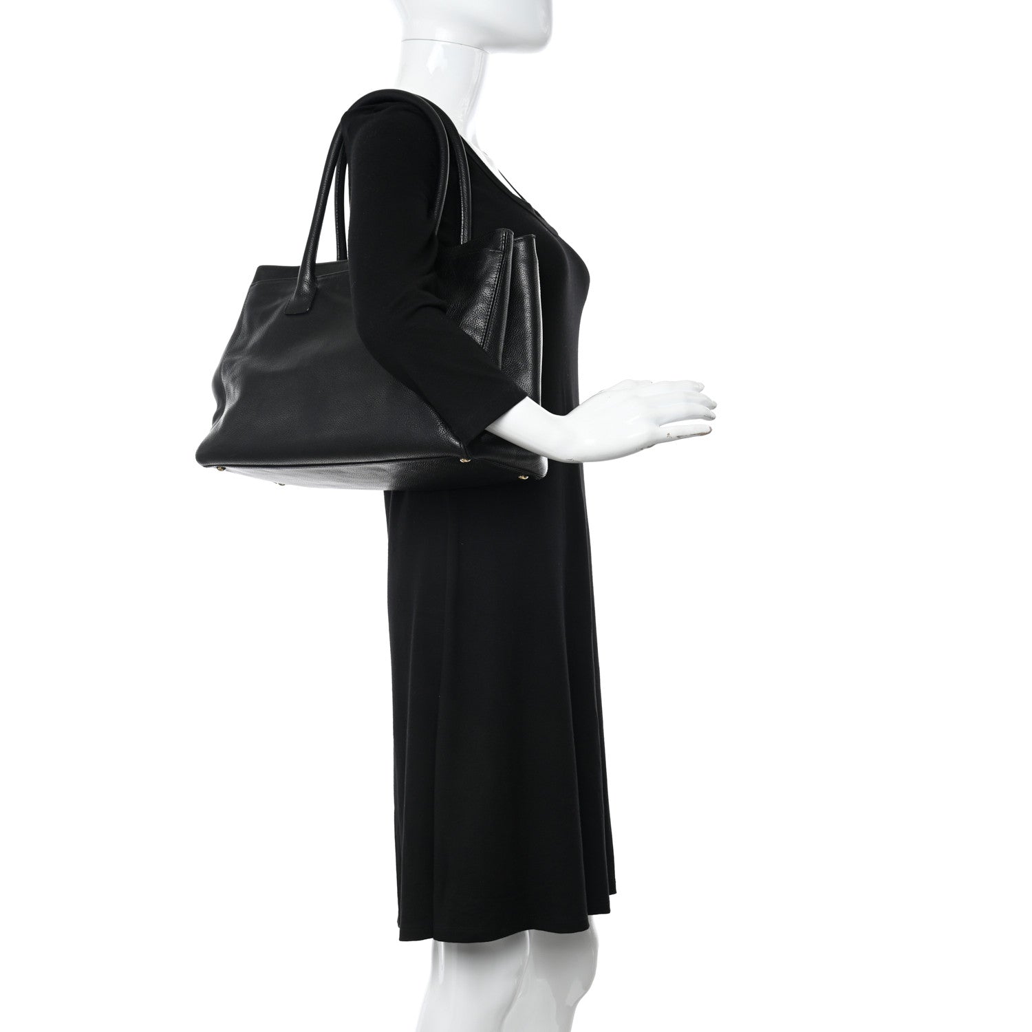 Chanel Calfskin Cerf Executive Shopper Tote Black 2 of 11