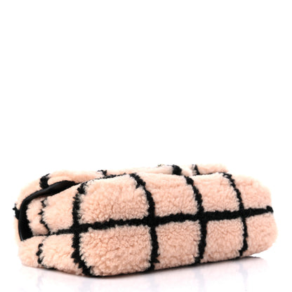 Chanel Shearling Lambskin Large Fluffy Tartan Single Flap Pink Black 4 of 10