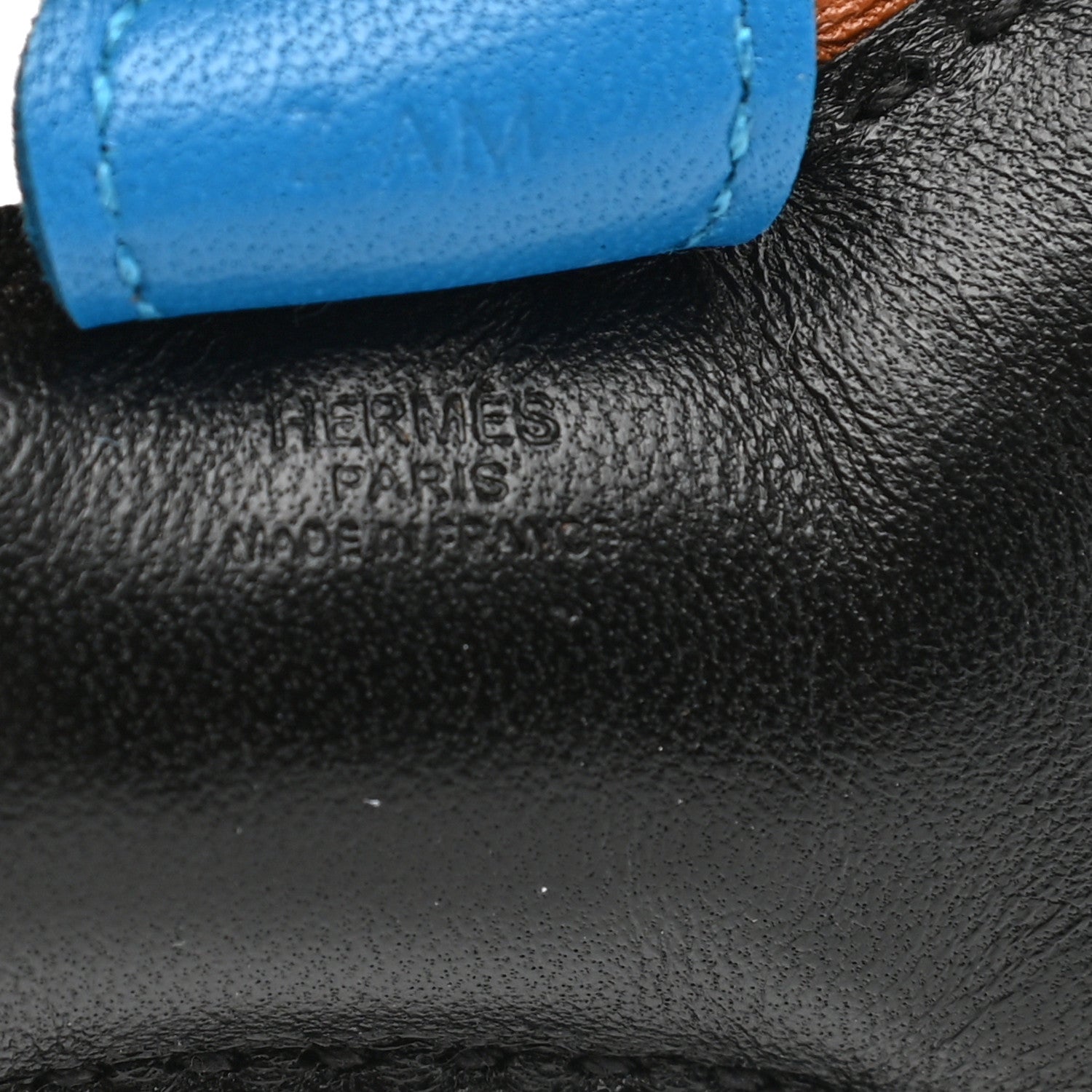 Hermes Milo Lambskin Grigri Rodeo Horse Bag Charm PM Black Gold Bleu Zanzibar 3 of 5