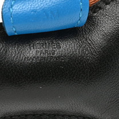 Hermes Milo Lambskin Grigri Rodeo Horse Bag Charm PM Black Gold Bleu Zanzibar 3 of 5