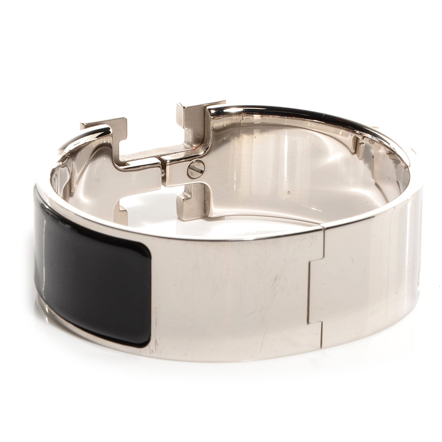 Hermes Enamel Wide Clic Clac H Bracelet PM Black 3 of 5