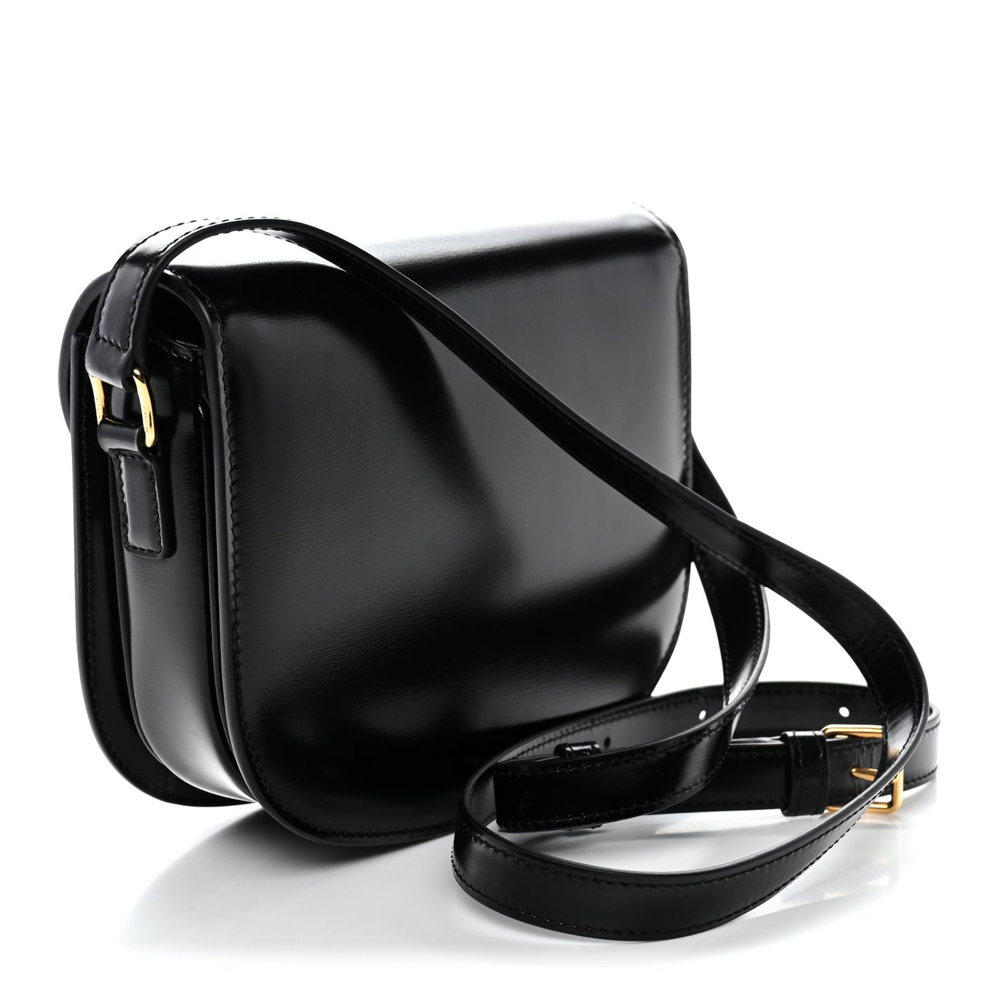 Shiny Calfskin Besace Clea Triomphe Black