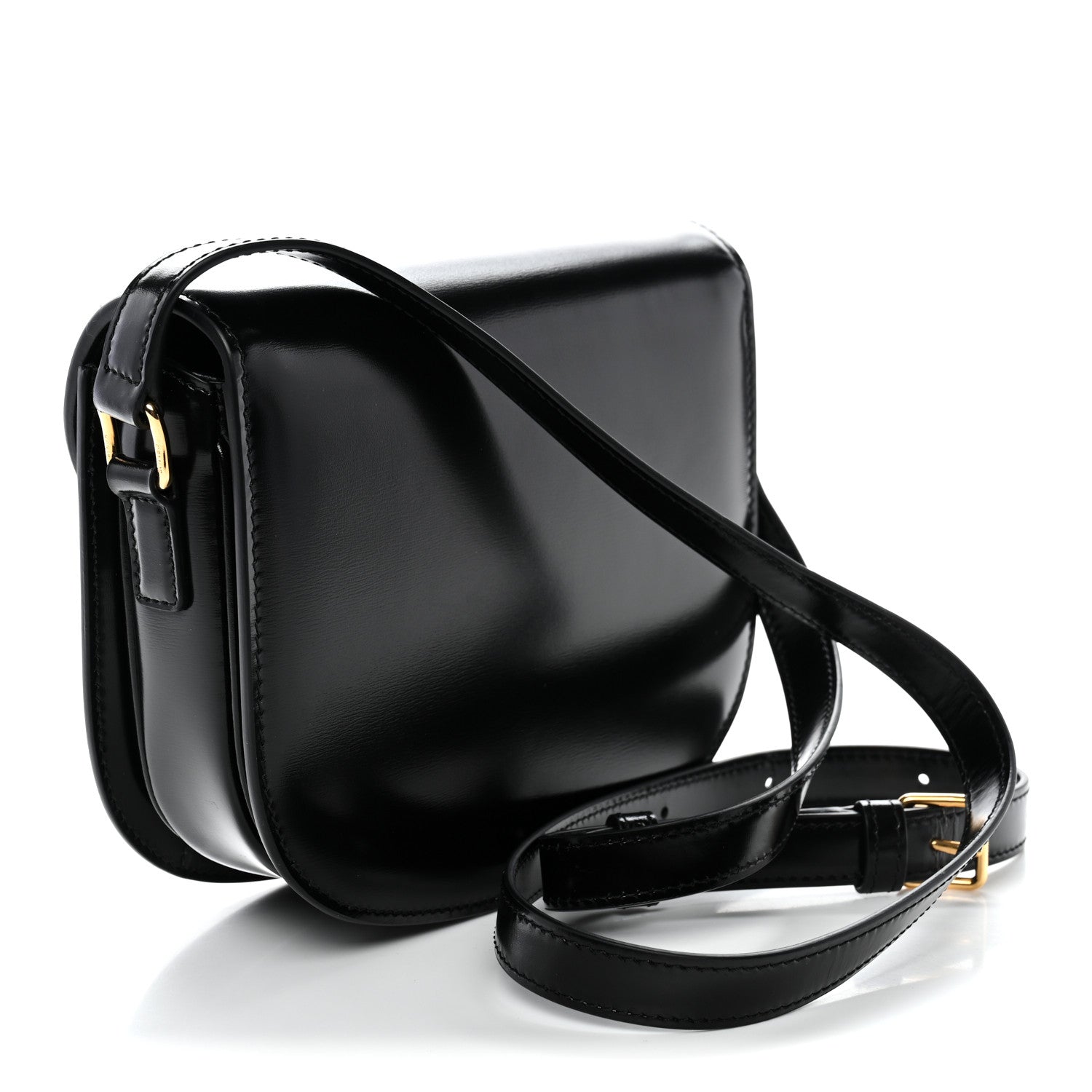 Celine Shiny Calfskin Besace Clea Triomphe Black 3 of 9